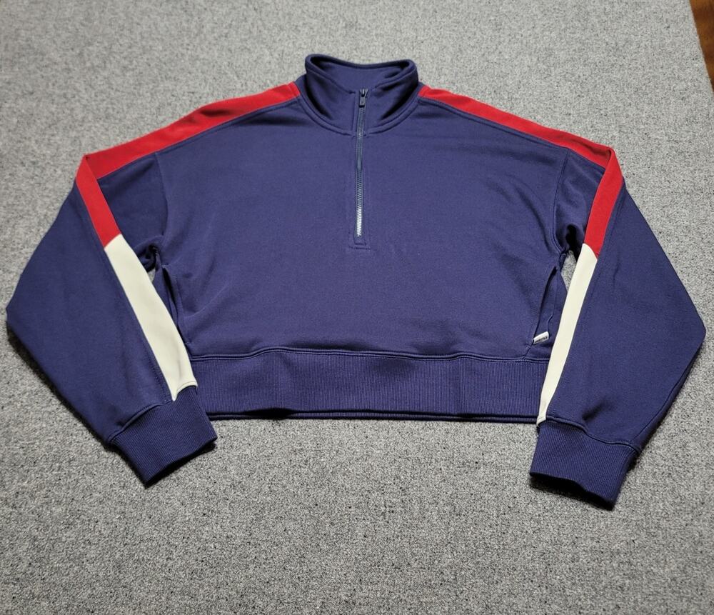 Fabletics Sweatshirt Womens Small Year Round Terry Color Block Half Zip Sweater